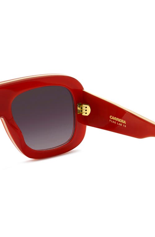 Carrera Eyewear Special Edition Flaglab 18 57mm Gradient Square Shield Sunglasses In Orangegold/violiet Grey