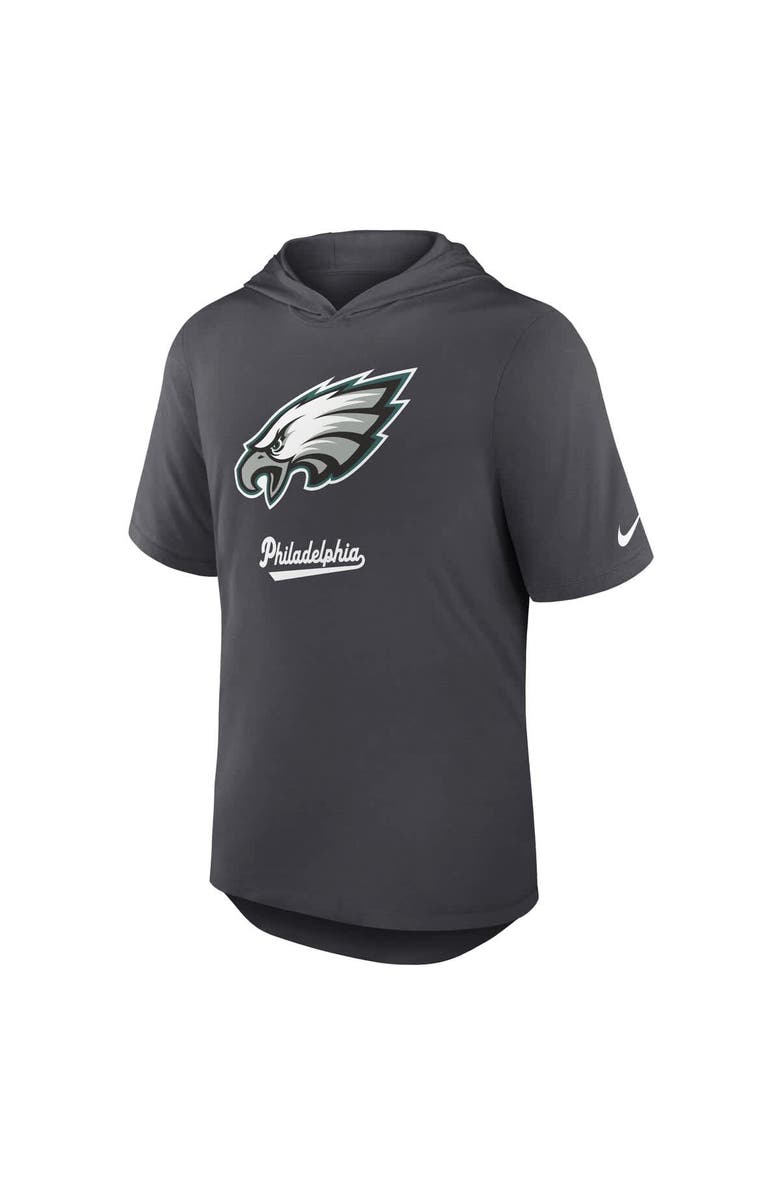 Nike Men's Nike Anthracite Philadelphia Eagles Tri-Blend Performance Hoodie T-Shirt, Alternate, color, 