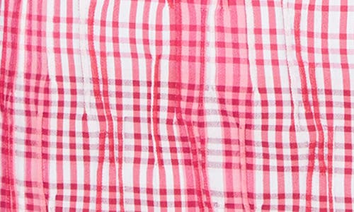 Foxcroft Germaine Plaid Non-iron Button-up Tunic Shirt In Rose Red