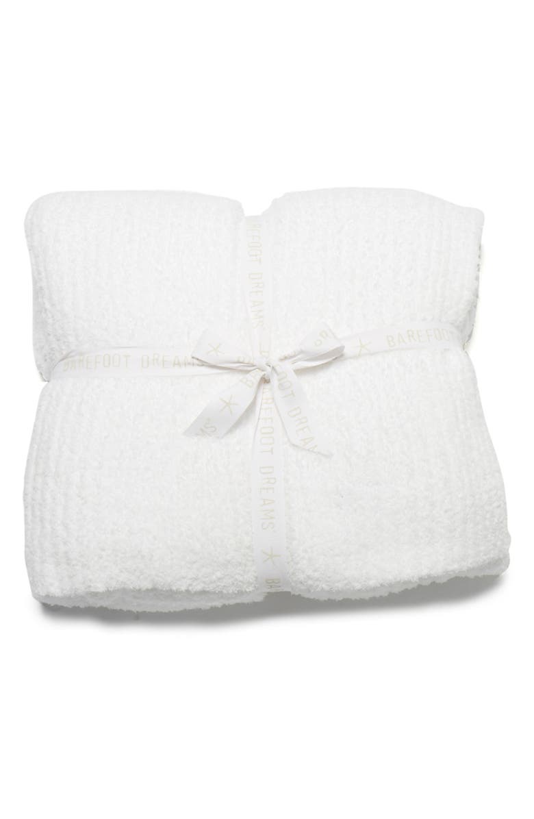Barefoot Dreams<sup>®</sup> CozyChic<sup>®</sup> Ribbed Bed Blanket, Main, color, White