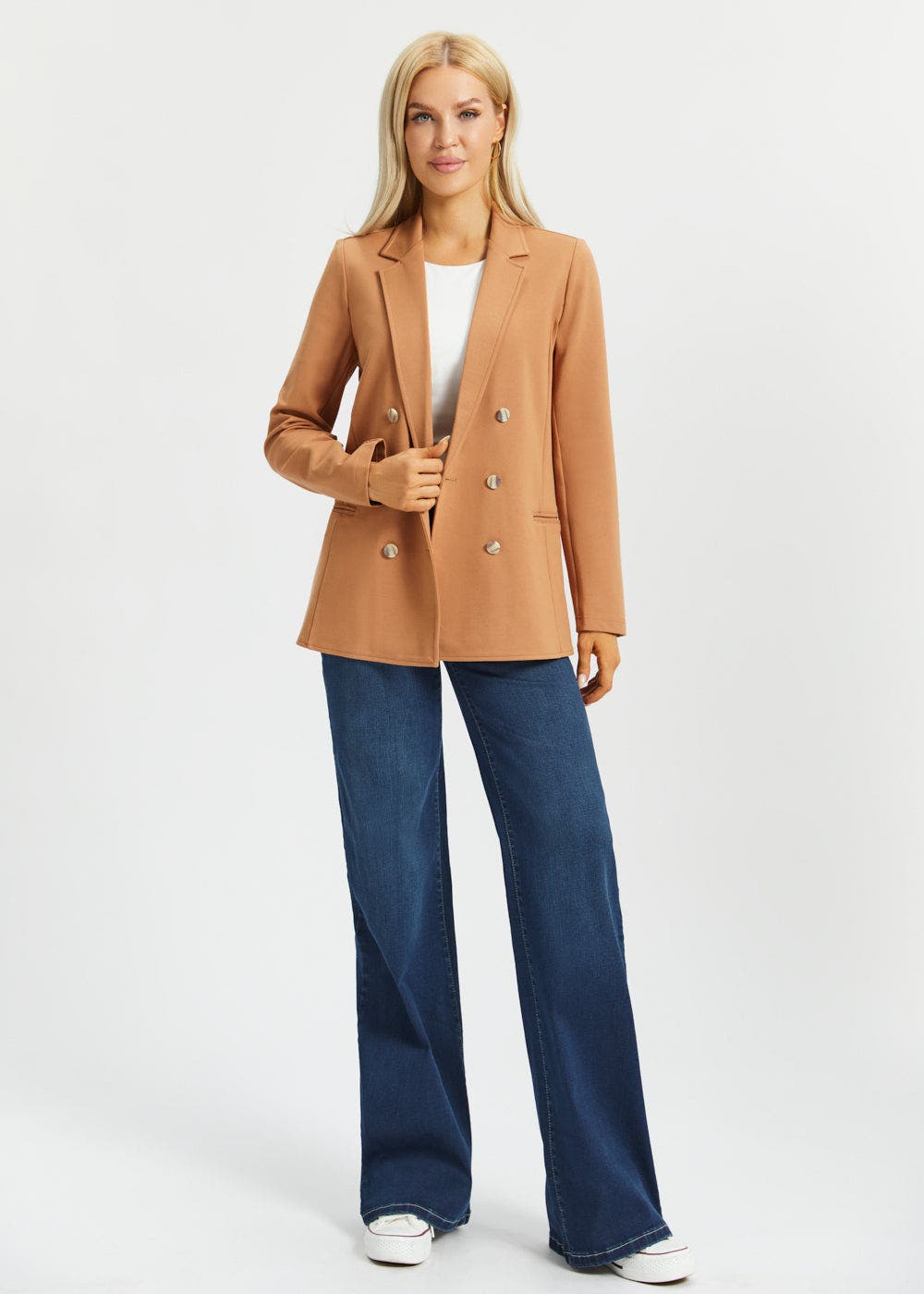 Double Breasted Blazer Stretch Ponte - image 4