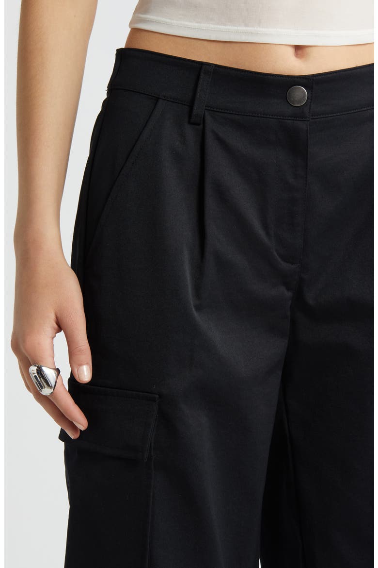 Twill Cargo Pants, Alternate, color, BLACK