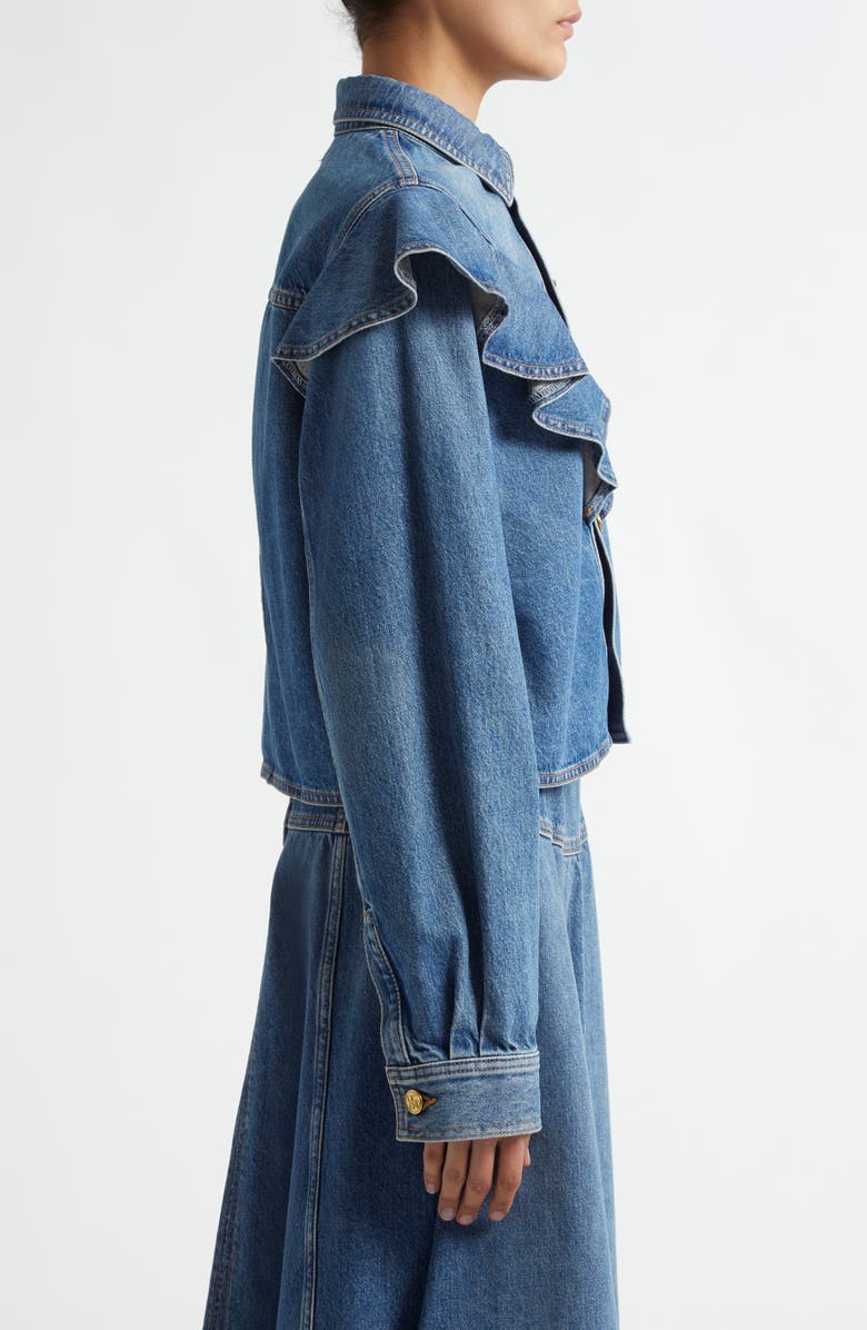 Ulla Johnson The Mathilde Denim Button-Up Shirt, Alternate, color, Danube