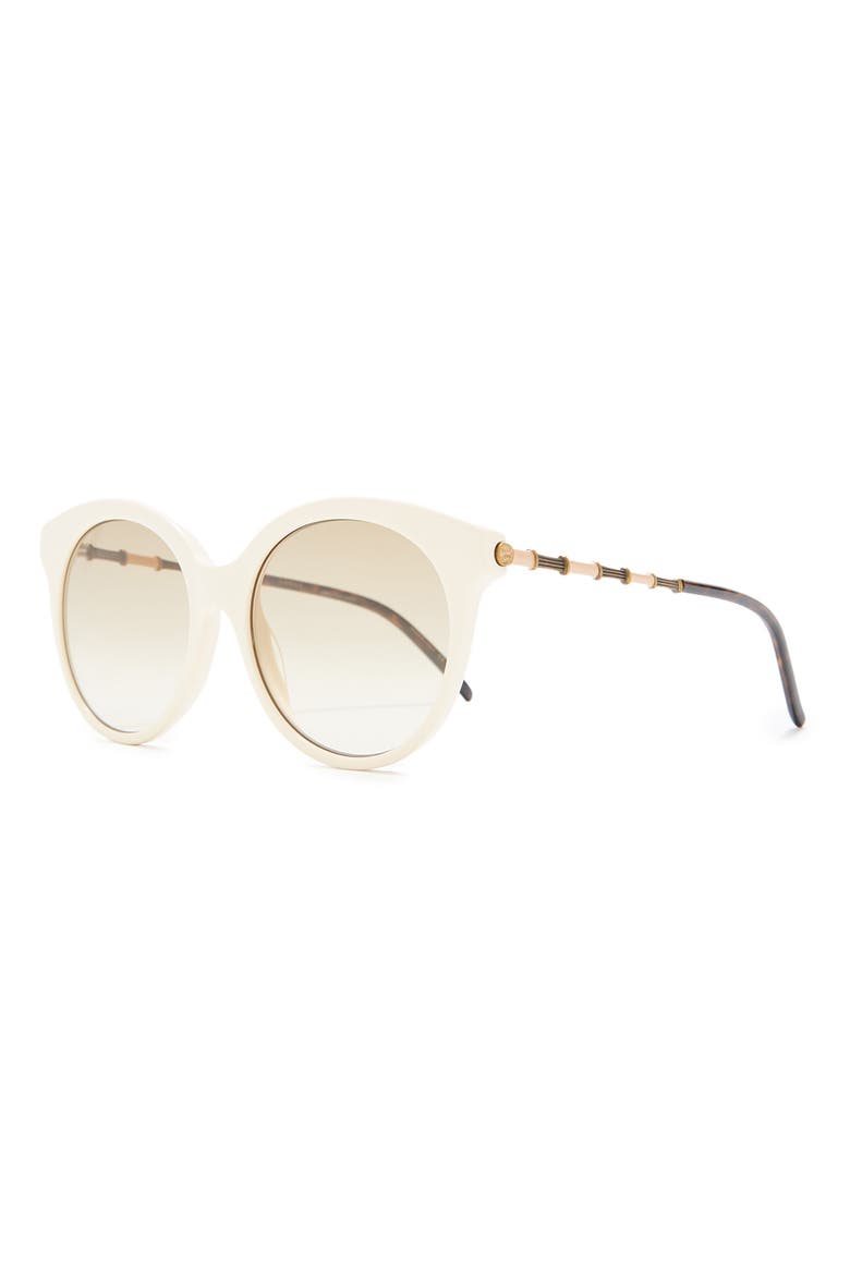 55mm Round Sunglasses, Alternate, color, IVORY GOLD BROWN/ GBN