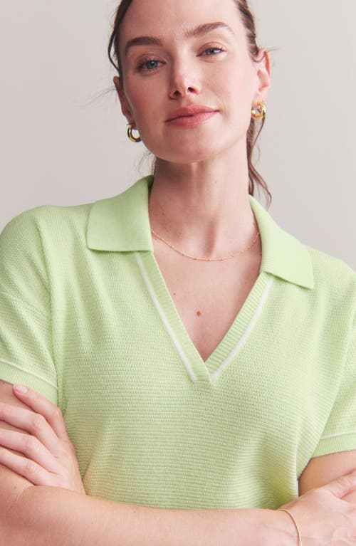 Shop Rhone Birdie Short Sleeve Polo Sweater In Lime Zest