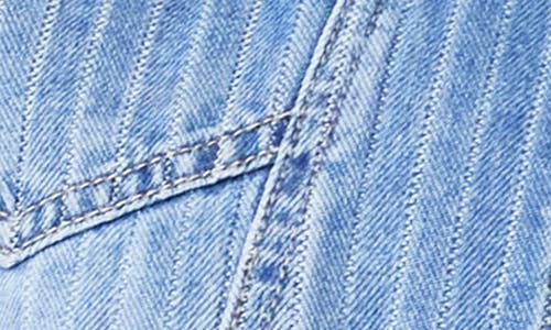 Habitual Oversize Short Sleeve Crop Denim Shirt In Splash