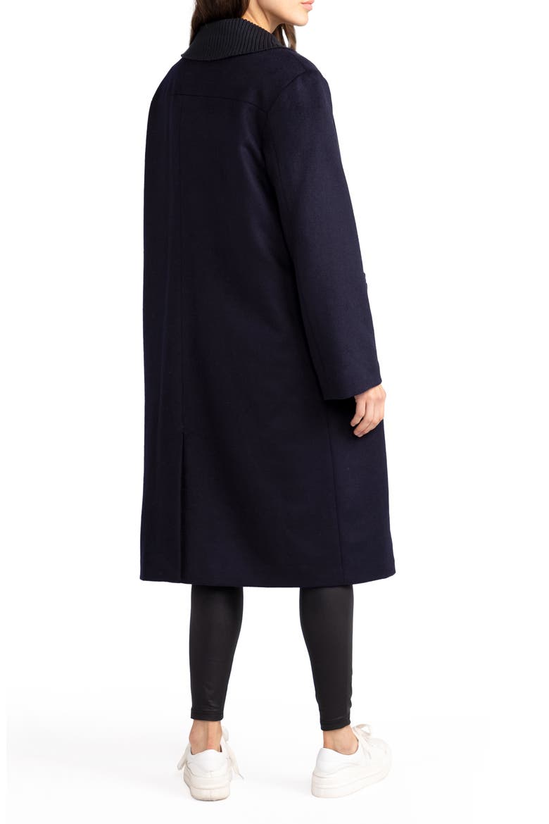 After Party Quilt Lined Wool Blend Coat, Alternate, color, NAVY