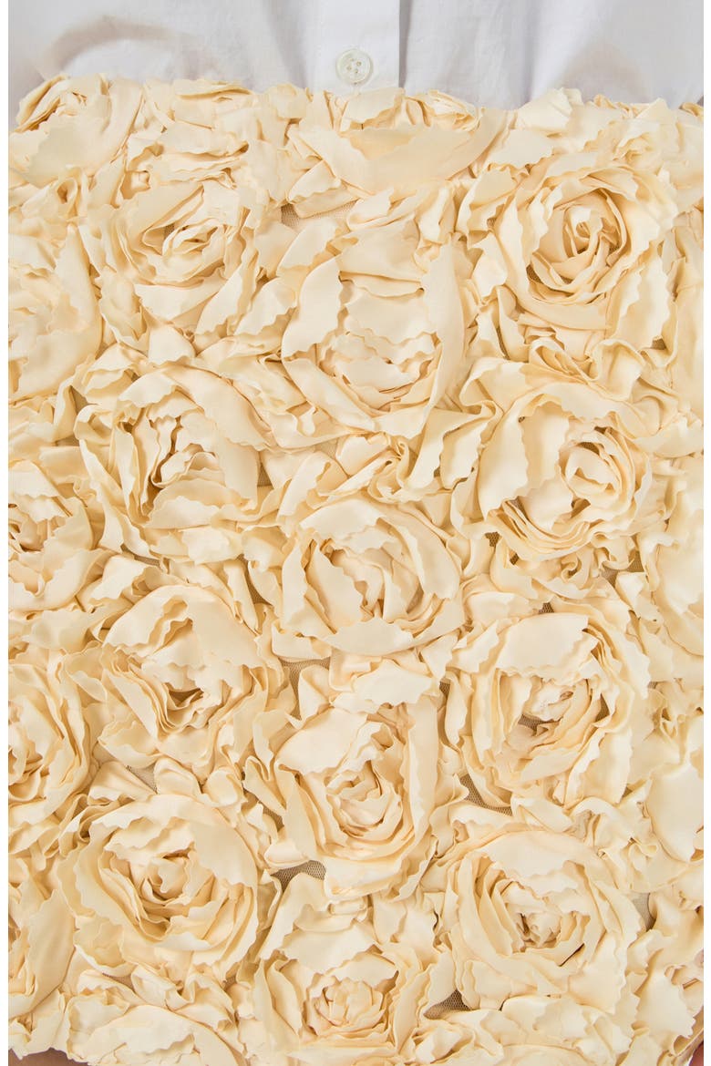 3-D Rose Miniskirt, Alternate, color, CREAM