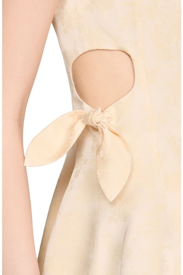 Short floral jacquard dress, Alternate, color, Vanilla