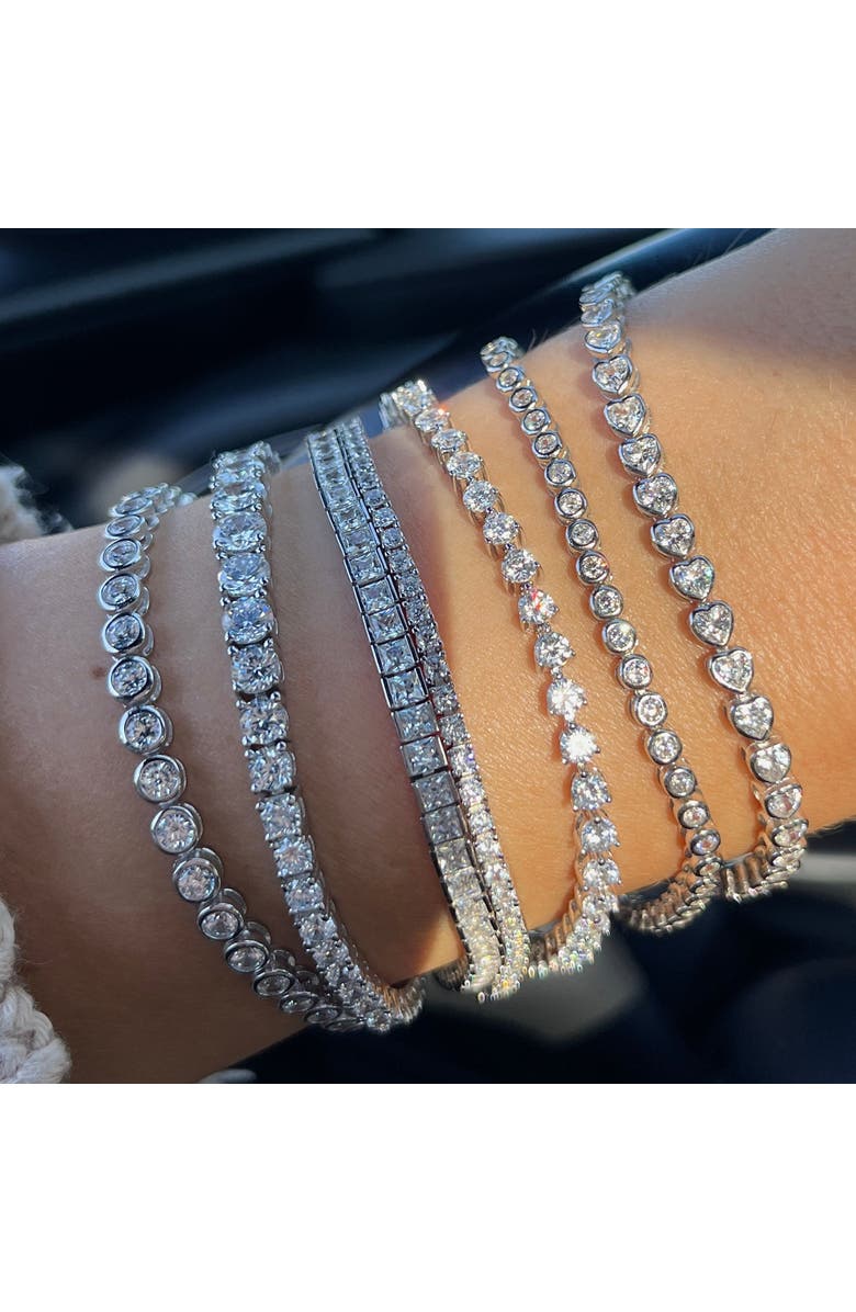 Leni James The Poppy 3mm Bezel Tennis Bracelet, Alternate, color, Silver