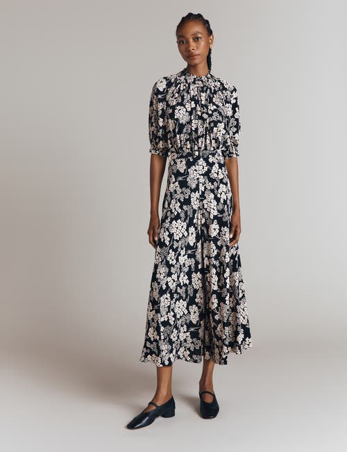 Ghost London Dolly Printed Floral Midi Dress In Multi