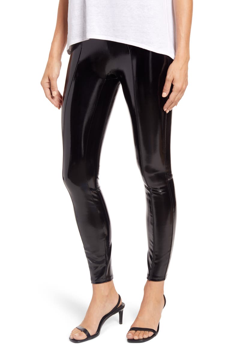 Faux Patent Leather Leggings, Main, color, CLASSIC BLACK