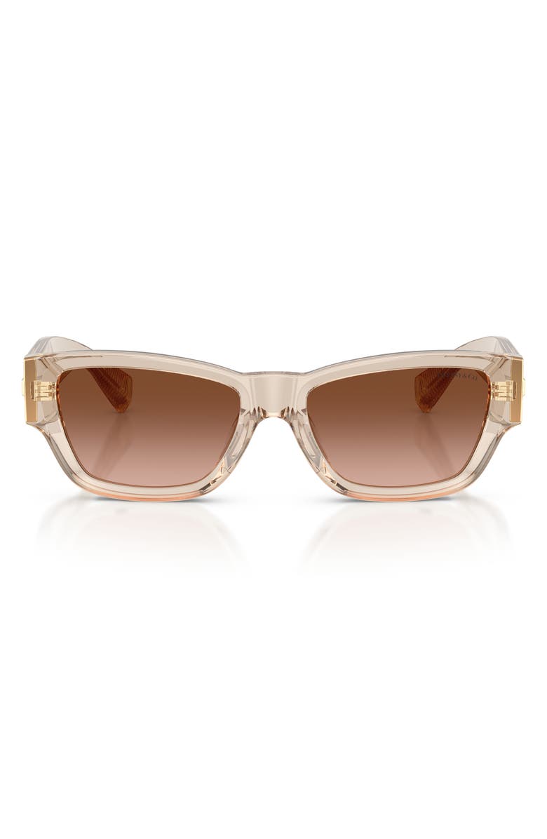 Tiffany & Co. 54mm Rectangular Sunglasses, Main, color, Crystal Beige / Brown Gradient