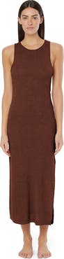 Onia Linen Knit Low Scoop Back Maxi Dress