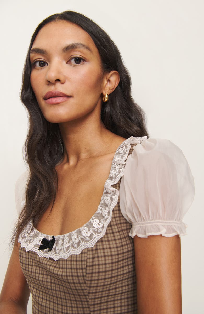 Reformation x Kacey Musgraves Bunny Mixed Media Minidress, Alternate, color,