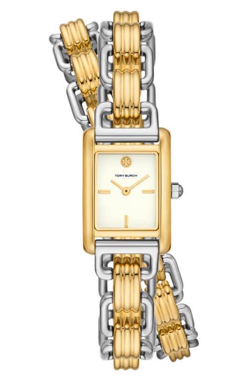 Shop Tory Burch The Eleanor Mini Bracelet Watch & Bracelet Set, 28mm In Two Tone