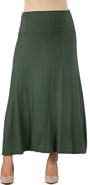 24seven Comfort Apparel Maternity Elastic Waist Maxi Skirt