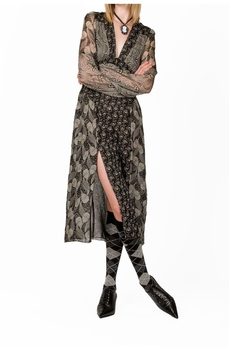 Anna Sui Beardsley Combo Dress, Alternate, color, 