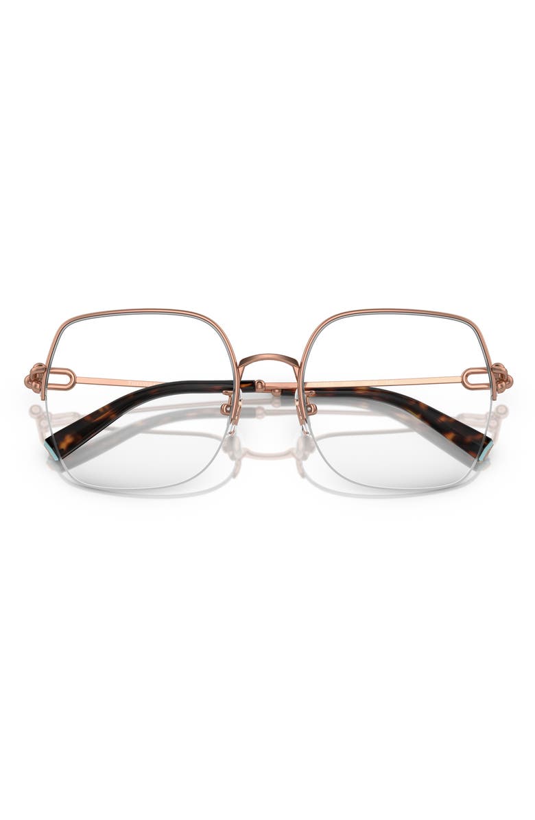 Tiffany & Co. 56mm Square Optical Glasses, Alternate, color, Rose Gold