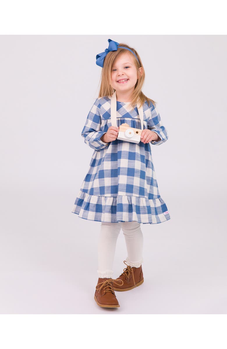 RuffleButts Toddler Girls Long Sleeve Ruffle Hem Dress, Alternate, color,