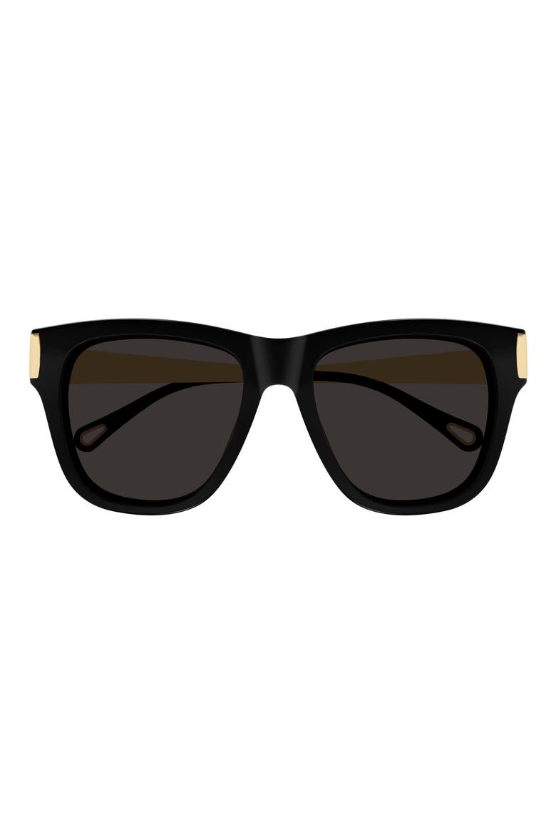 53mm Cat Eye Sunglasses, Main, color, BLACK