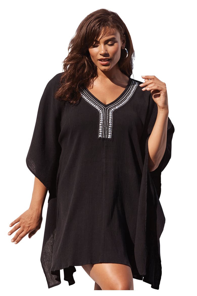 Jeweled Caftan, Main, color, BLACK
