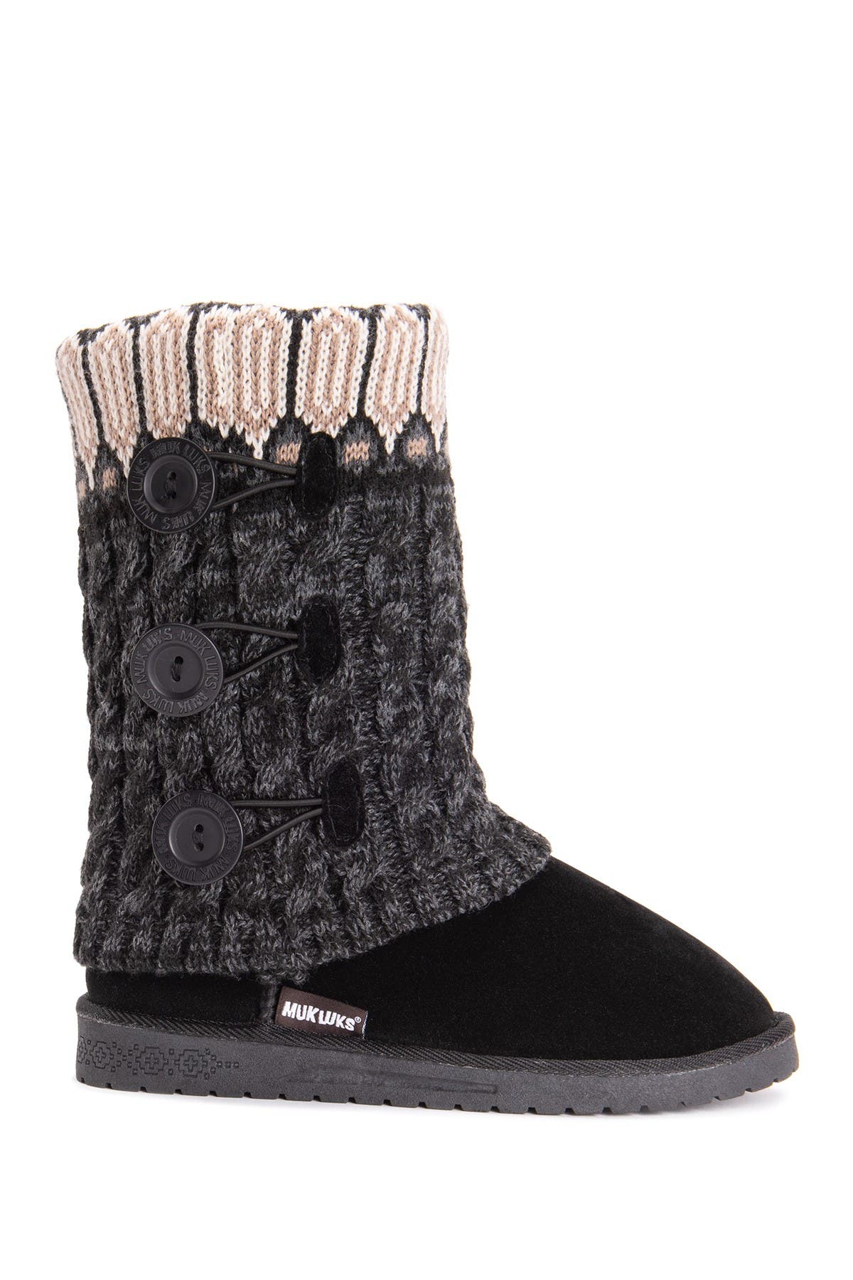 MUK LUKS Cheryl Faux Fur Knit Boot, Main, color, 