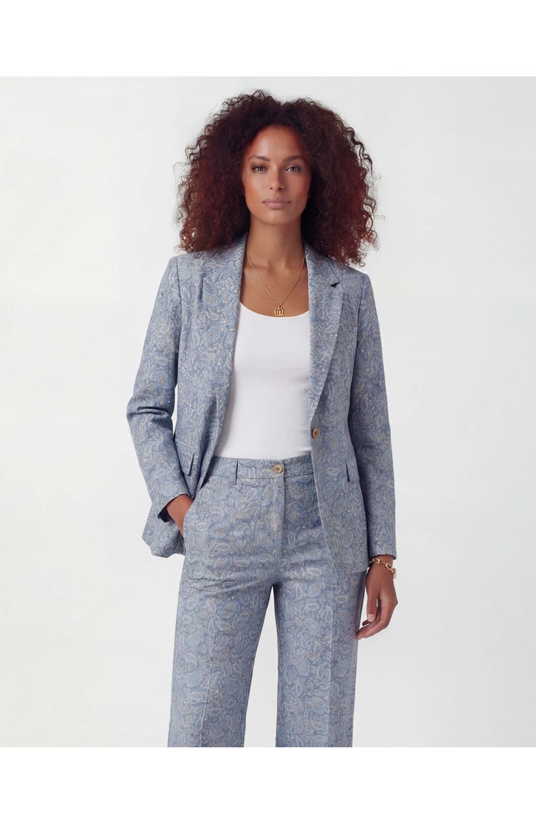 Lords of Harlech Paisley Pile Womens Tailored Blazer, Alternate, color, Paisley Pile Natural