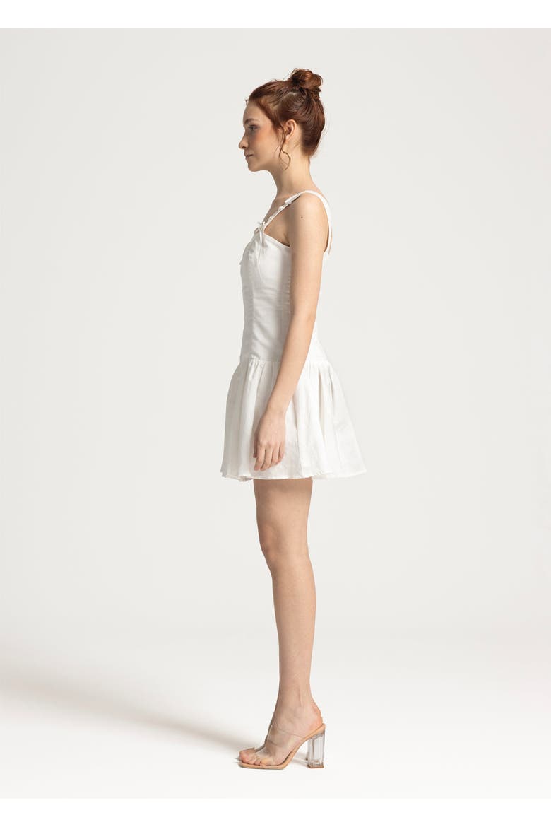 Milena Cotton Linen Blend Mini Dress, Alternate, color, White