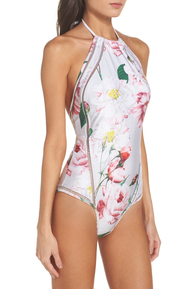Ted Baker London Iguana Pointelle One-Piece Swimsuit, Alternate, color, 