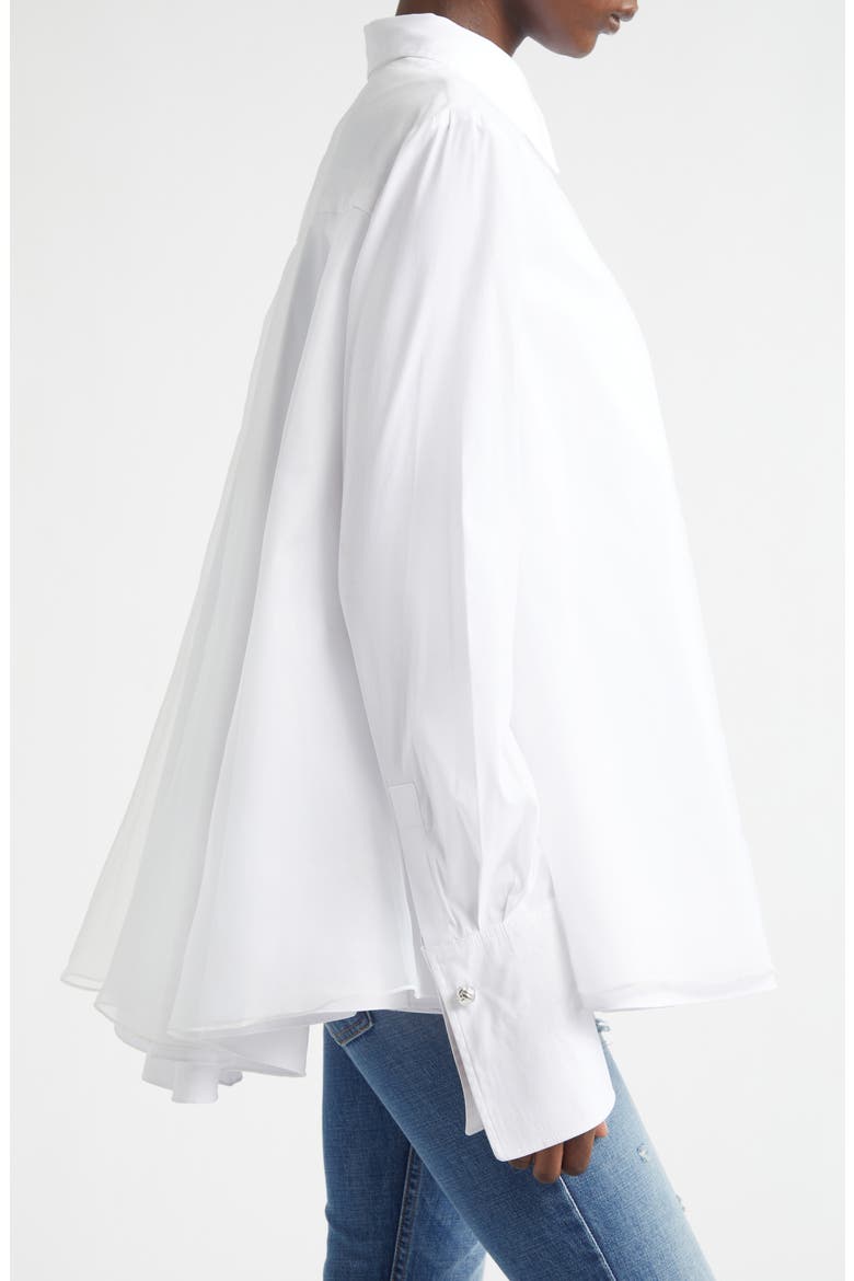 The Vaughn Frothy Layered Button-Up Shirt, Alternate, color, WHITE