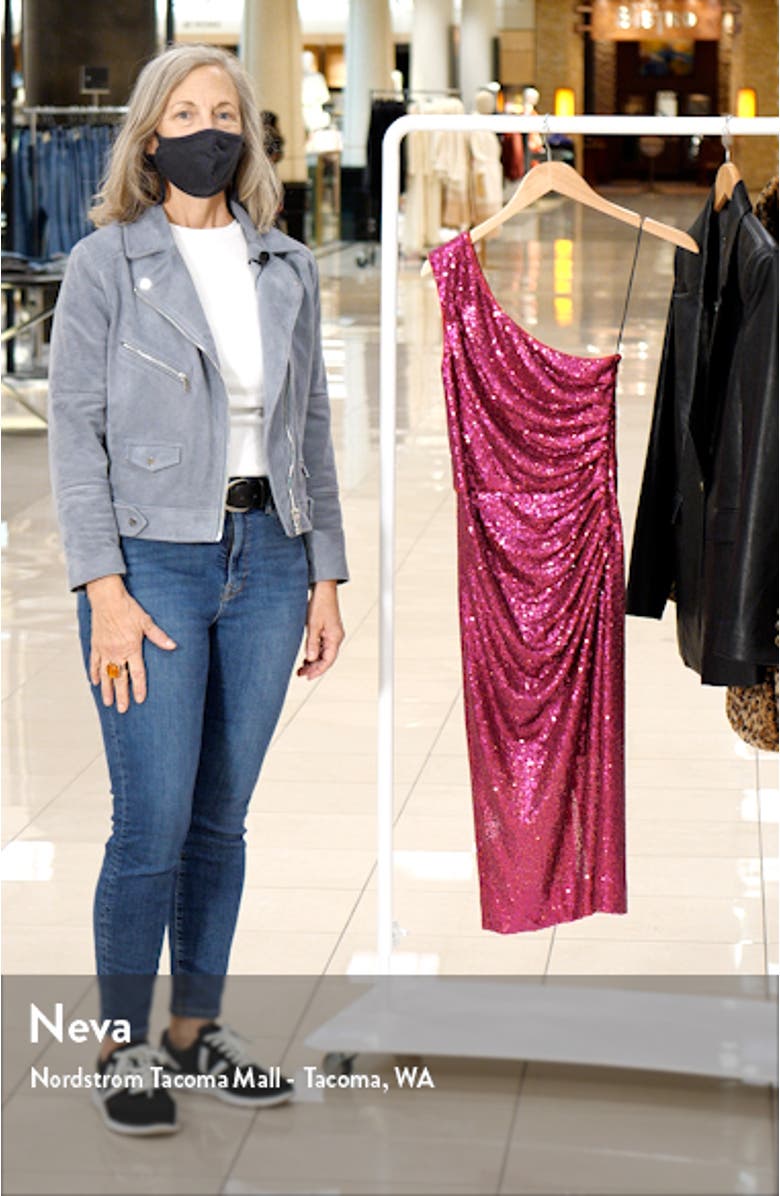 Martine Sequin One-Shoulder Dress, sales video thumbnail