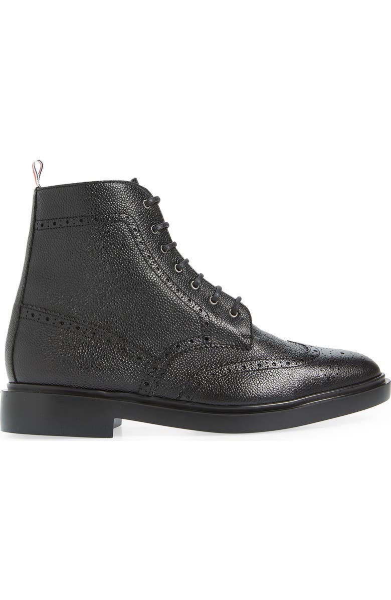 Thom Browne Classic Wingtip Lace-Up Boot, Alternate, color, Black