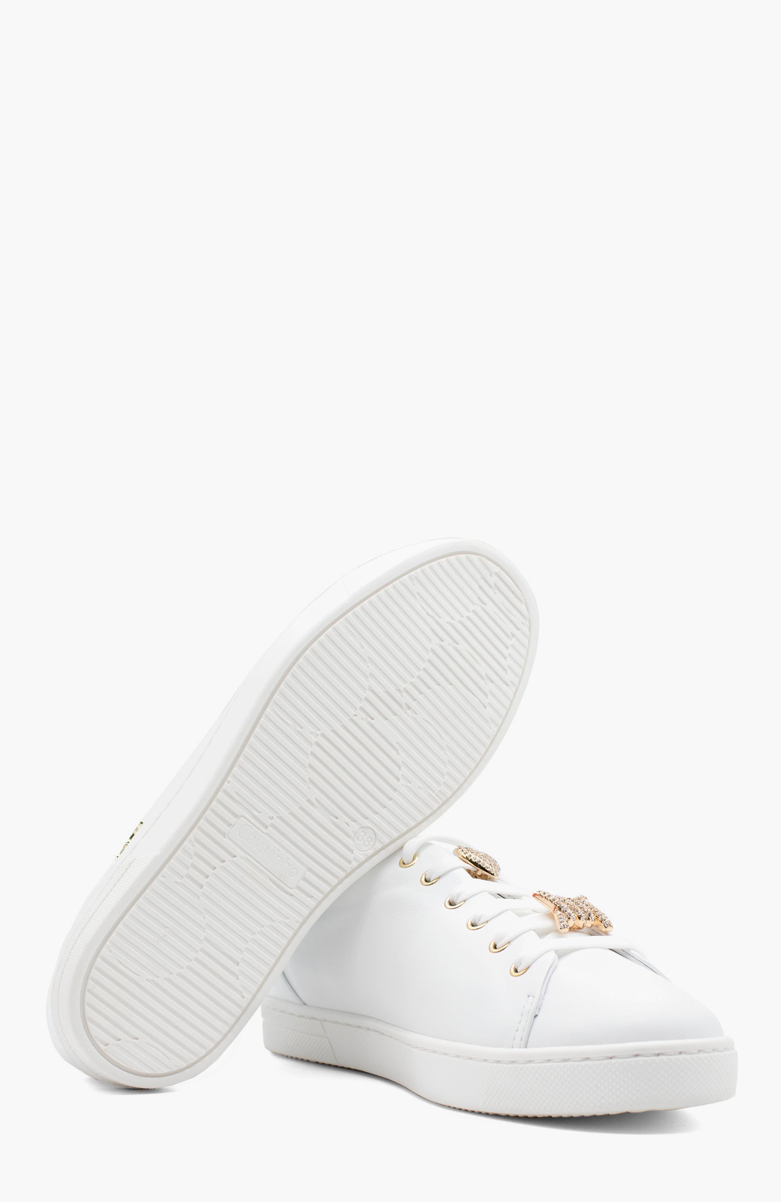 Goldie Leather Sneakers, Alternate, color, White