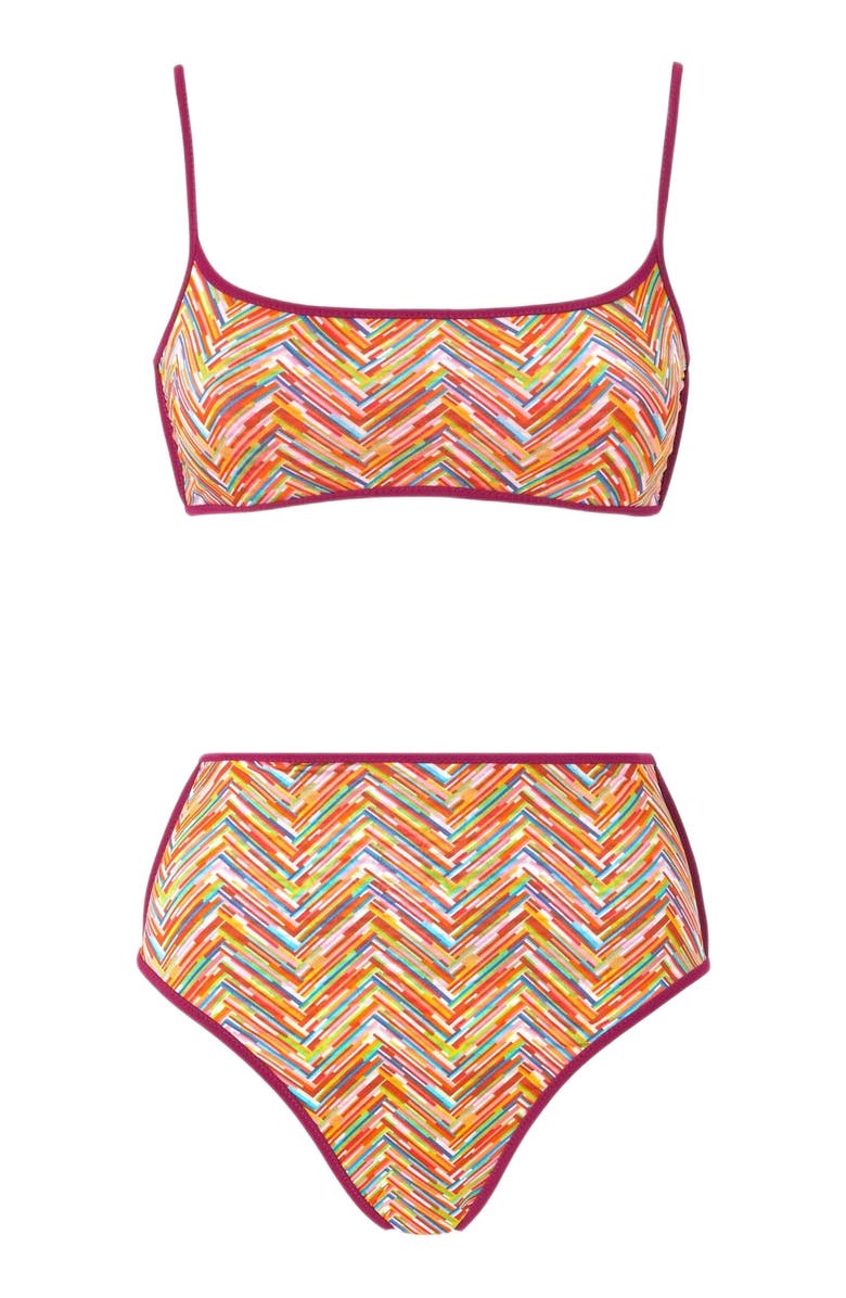 Missoni Reversible Bikini With Print And High Bottom, Alternate, color, Multicoloured