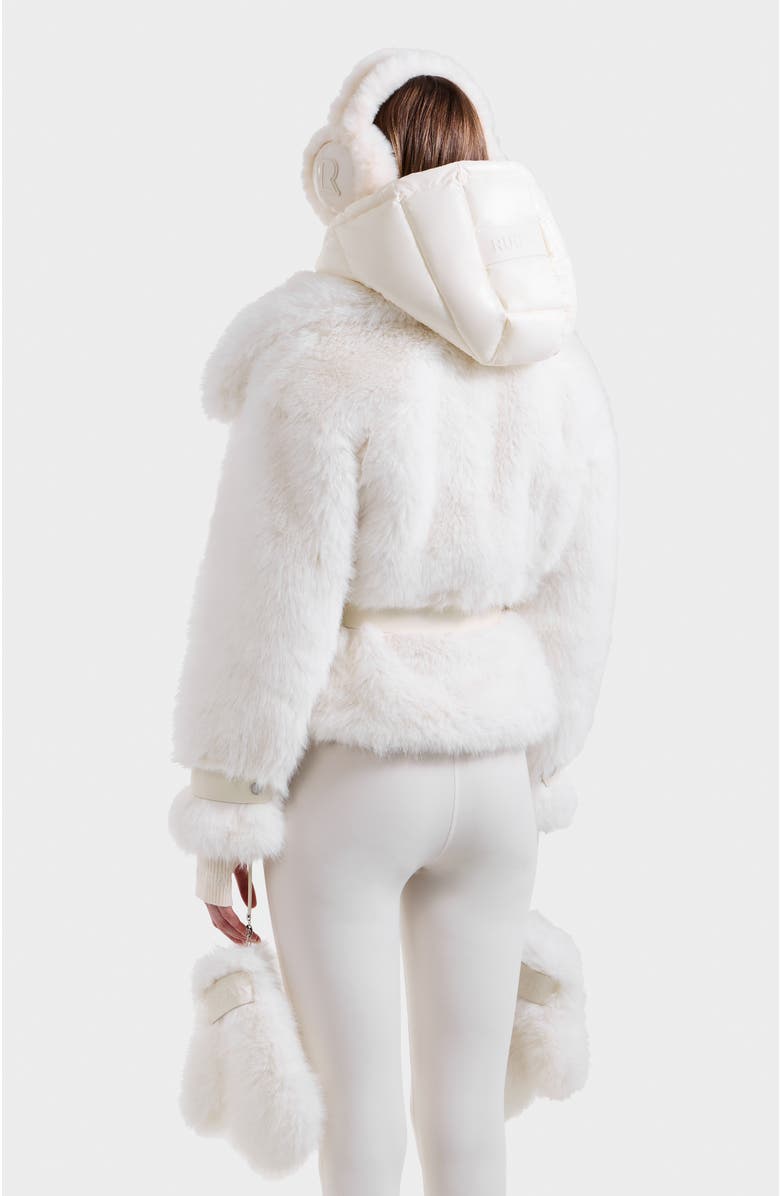 Rudsak Chloe Faux Fur Jacket with Puffer Hood, Alternate, color, Iceland