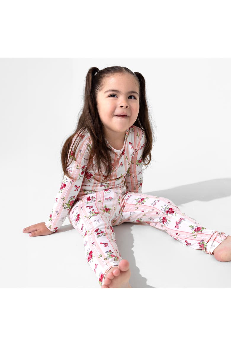 Kids' Floral Stripes Set of 2 Piece Pajamas, Alternate, color, Floral Stripes
