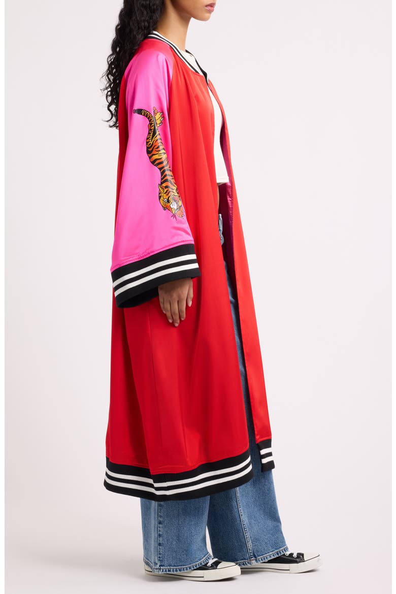 Take Up Space Kimono Bomber, Alternate, color, PINK/RED