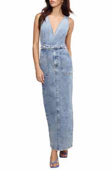 Good American Fit For Success Denim Maxi Dress