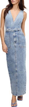 Good American Fit For Success Denim Maxi Dress