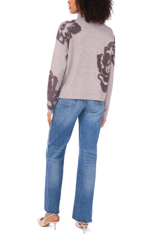 1.state Flower Mock Neck Sweater In Purple