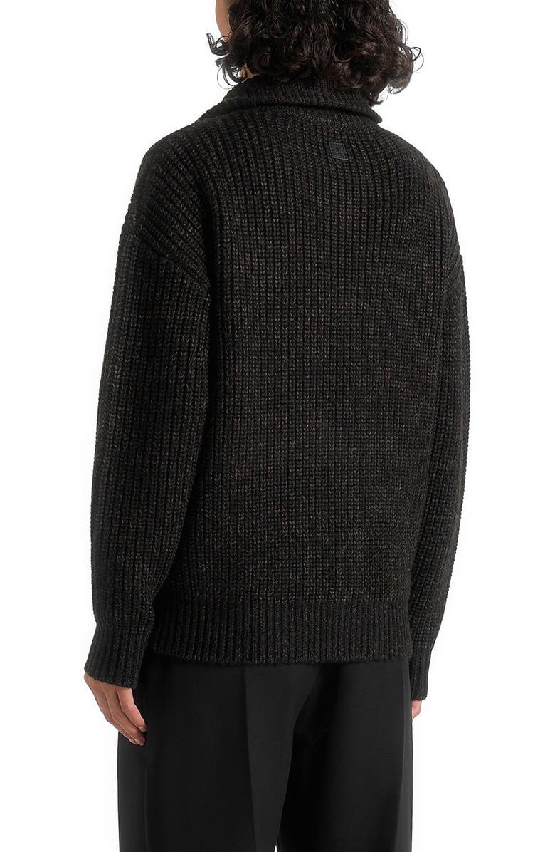 Manière De Voir Jamie Unisex Speckled Wool Zip Through Jacket, Alternate, color, Black