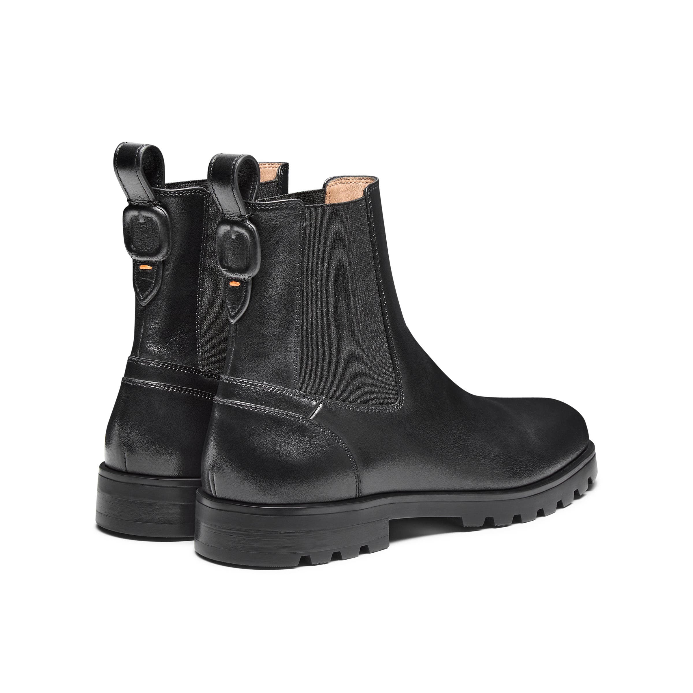 Santoni Women's Leather Chelsea Boot, Alternate, color, Black