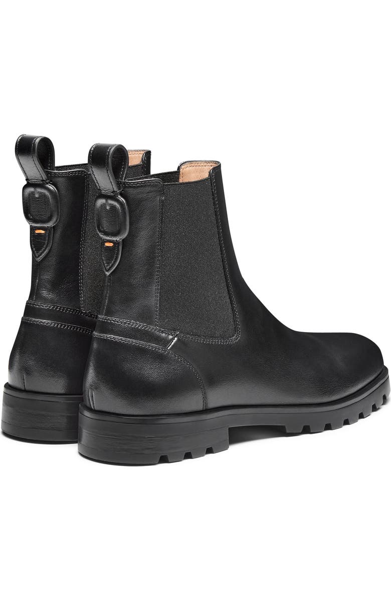 Santoni Women's Leather Chelsea Boot, Alternate, color, Black