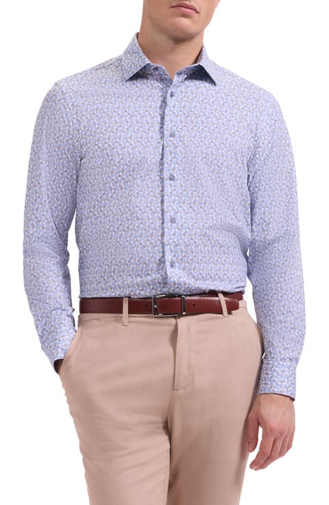 James OoohCotton® Retro Print Button-Up Shirt