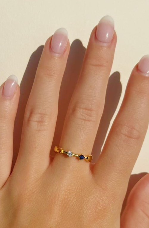 Little Sky Stone Elena Sapphire Accent Ring In Gold/multicolor