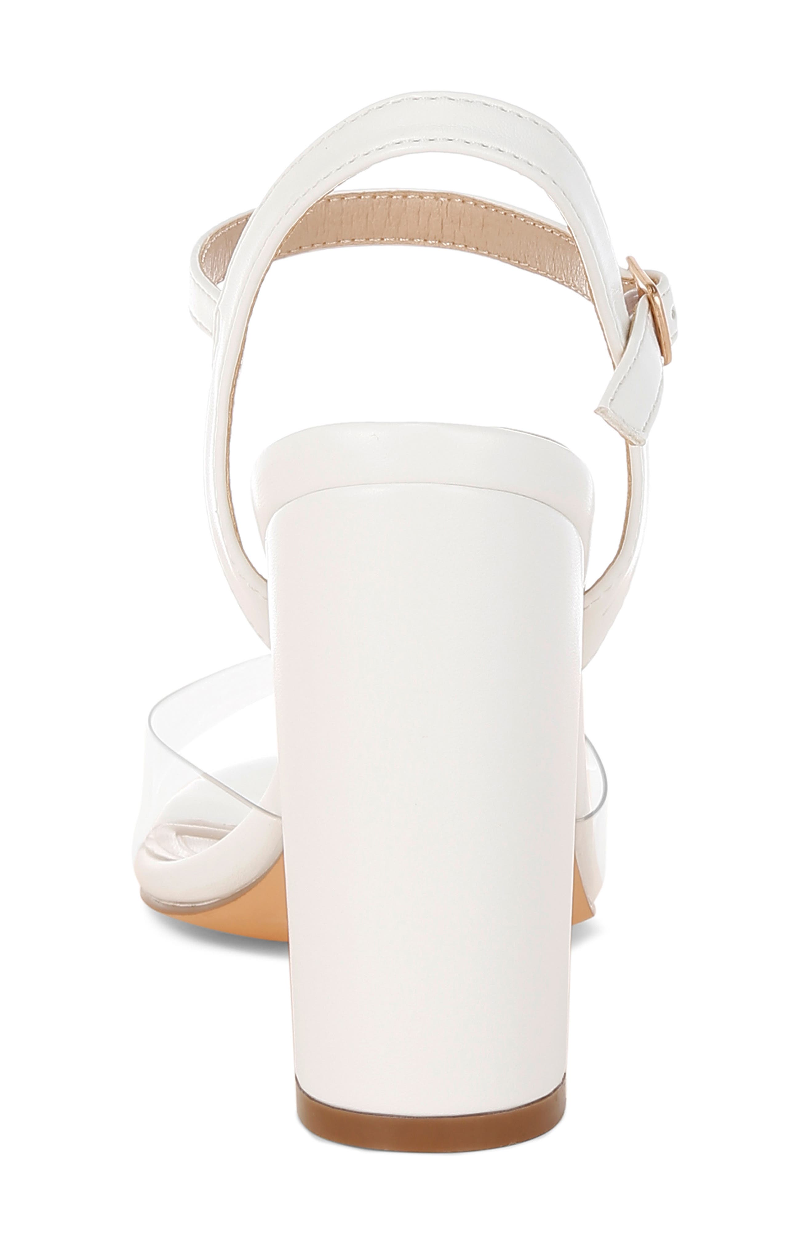 LONDON RAG Perta Block Heel Ankle Strap Sandal, Alternate, color, White