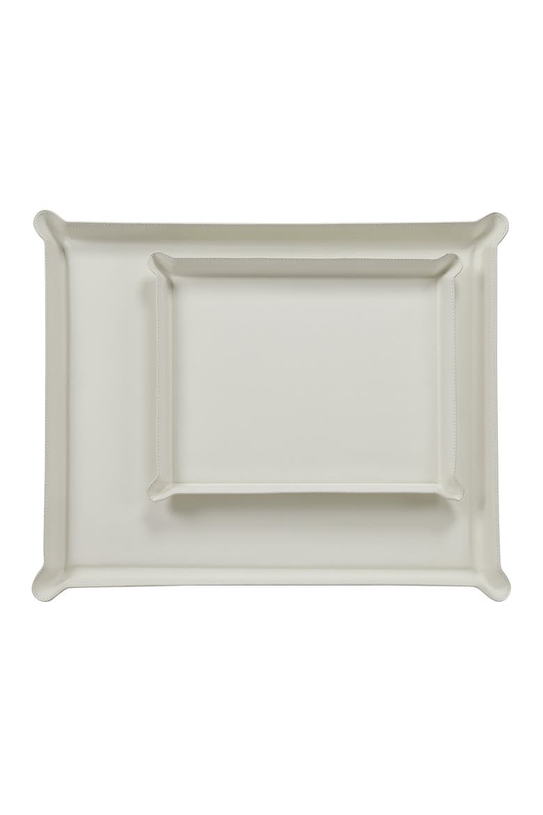 Standard Leather Ottoman Tray, Alternate, color, IVORY