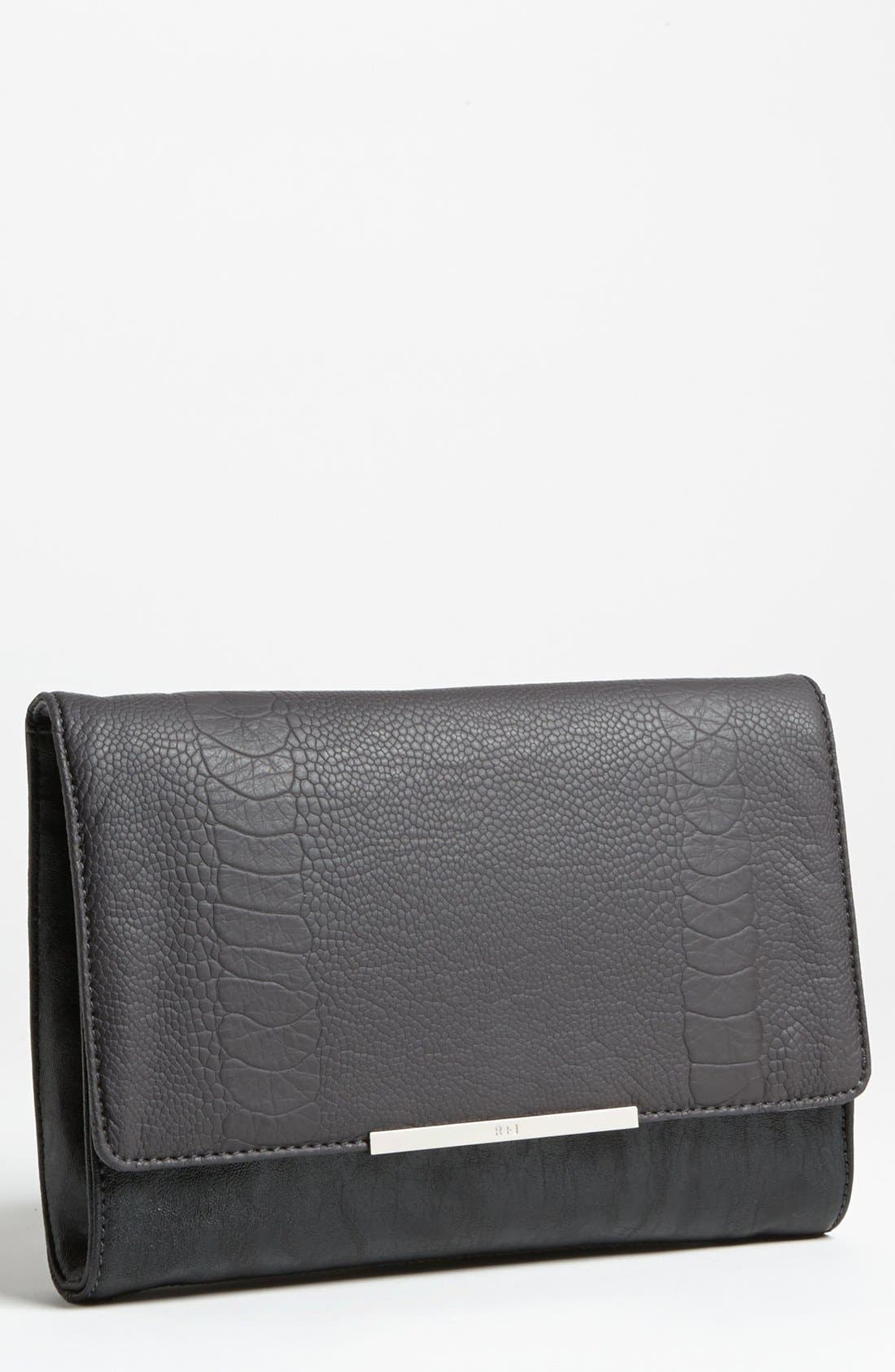 'Skyler' Clutch, Main, color, SMOKE/ BLACK