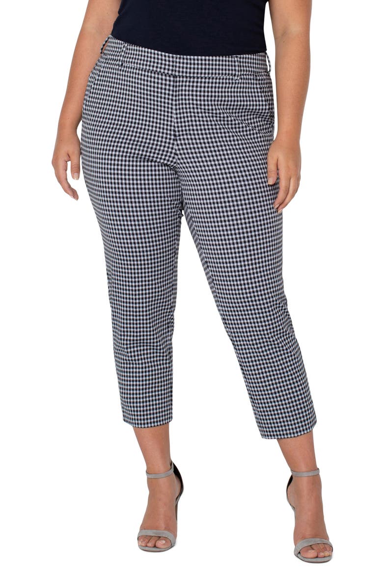 Kelsey Gingham Crop Pants, Main, color, NAVY/ WHITE GINGHAM